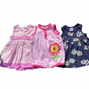 Hanna Andersson Dress Lot 6-12 months Pink Floral Spring